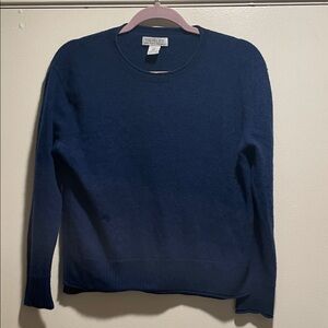 Rachel Zoe 2 Ply Cashmere Women's Navy Crew Neck Sweater